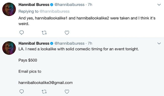 hannibal buress lookalike spider-man premiere tweets