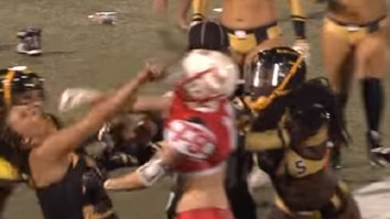LFL Player Gets Knocked Out With One Punch After Touchdown