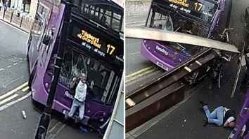 Man Gets Smashed By Out Of Control Double Decker Bus And Then Casually Walks Into Bar