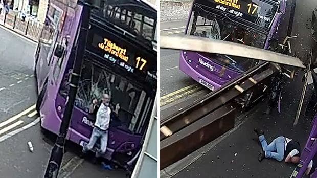man hit by bus