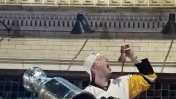 Penguins Fan Eats Raw Catfish In The Street To Celebrate Winning Back-To-Back Stanley Cups
