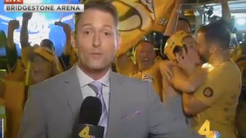 Predators Fans Videobombed A Live TV Segment With An Aggressive Make Out Sesh
