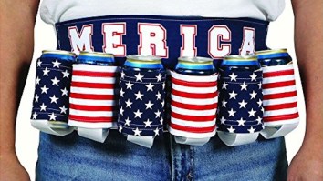 Celebrate Like A True Patriot With This American Flag Beer Belt