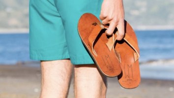 The Ace Sandal Premium Brown Leather Flip Flops Are Made In The USA And 20% Off Right Now