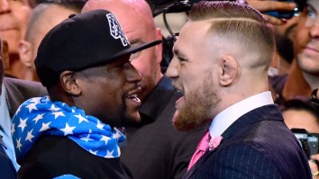 Conor McGregor’s Custom ‘F You’ Pinstripe Suit Was The Greatest Troll Job In Sports History