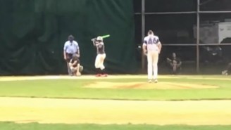 Dad Who Went Viral For Surprising His Son With A Birthday Baseball Bat Catches A HR Hit By His Kid