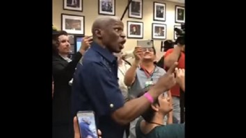 Floyd Mayweather Sr. Crashes Conor McGregor’s Media Session And Threatens To ‘Beat The Sh*t’ Out Of Him