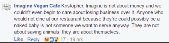 Imagine Vegan Cafe Facebook Meltdown