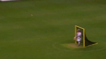 Lacrosse Goalie Scores A Full-Field Goal While Opposing Goalie Spaces Out On The Other End