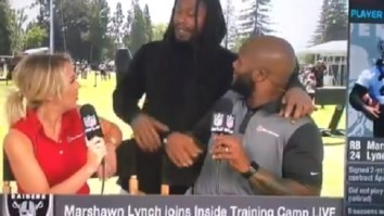 Marshawn Lynch Crashes Live NFL Network Segment, Immediately Starts Cursing And Then Hits On Female Host
