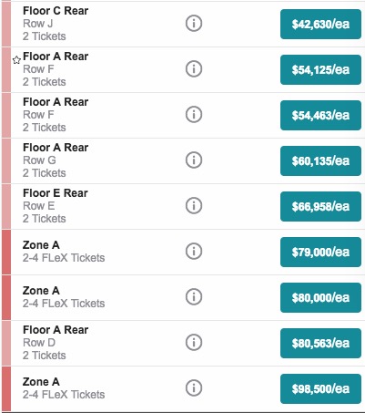 price of Mayweather-McGregor fight tickets