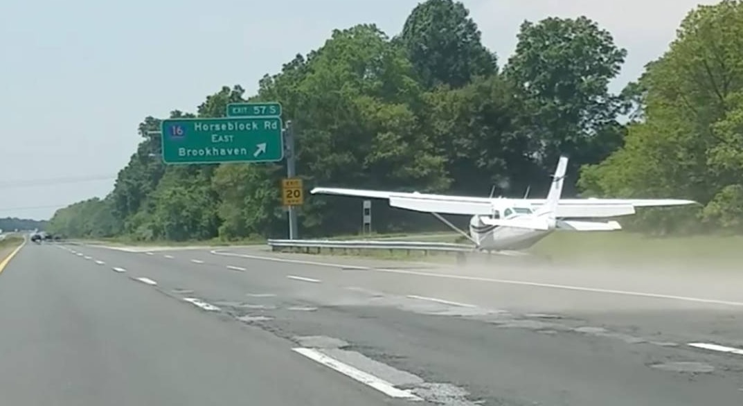 WATCH Plane Makes Perfect Emergency Landing On Highway In Traffic