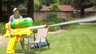 Dude Builds World’s Largest Super Soaker That Shoots 243 MPH, Blasts A Bunch Of Kids With It