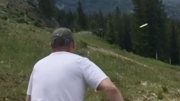 Dad Throws Incredible Frisbee Golf Hole-In-One After Son Mouths Off