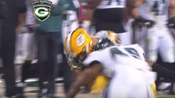 Packers WR Malachi Dupre Gets Carted Off The Field After Taking Vicious Hit From Tre Sullivan