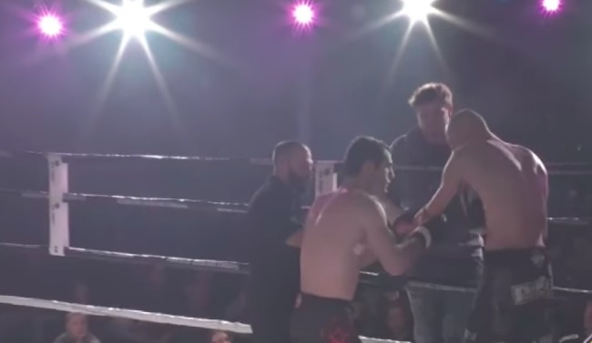 MMA fighter pops opponent's shoulder back in place