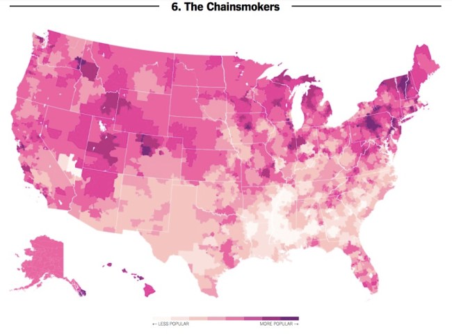 musician popularity in america state by state