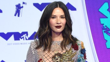 Olivia Munn Continued Her ‘F Aaron Rodgers Tour’ By Wearing A See-Through Dress To The VMAs