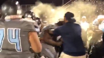 High School Football Game Ends With Crazy Brawl Between Players and Coaches That Had Be Broken Up By Pepper Spray