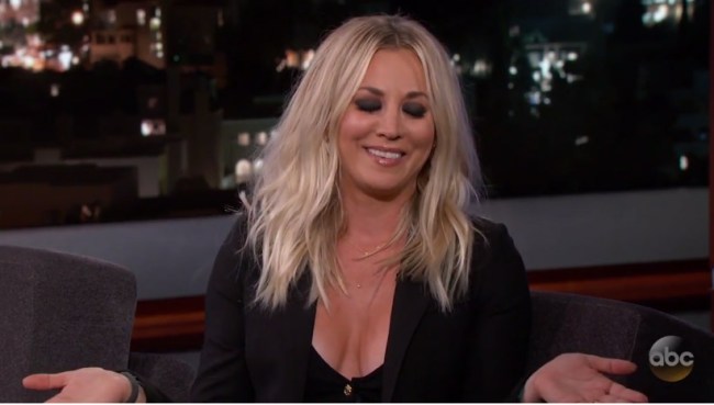 kaley cuoco jimmy kimmel swing tsa stories