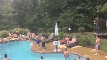 The Louisville Baseball Team Pulled Off The Most Insane Pool Basketball Trick Shot