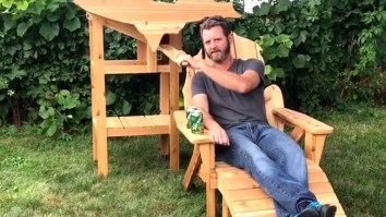 Guy Builds Awesome Wooden Chair Dedicated To His Favorite State That Doubles As A Beer Dispenser