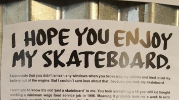 Bro Puts Up Amazing Poster Hoping To Find Skateboard Stolen Out Of His Car (Let’s Help Him Out!!)