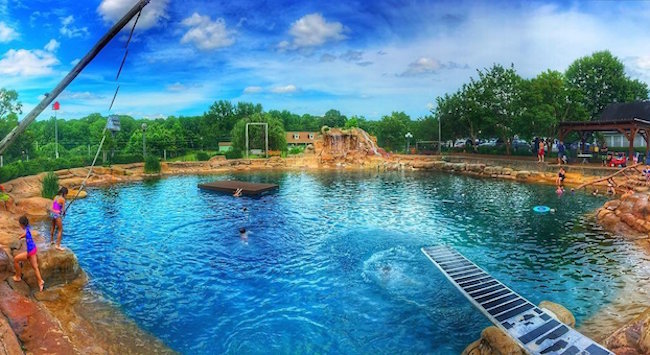 This Guy Built A Giant 500,000 Gallon Pool In His Backyard That's