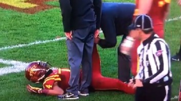 Iowa State Defender Fools Refs With Most Obvious Fake Cramp In College Football History