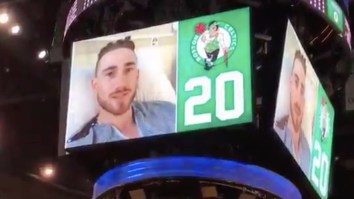 A Video From Gordon Hayward To His Celtics Teammates Played On The Jumbotron Last Night