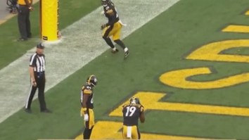 Steelers’ JuJu Smith-Schuster Celebrates TD By Playing A Game Of ‘Hide And Seek’ With Teammate In The End Zone