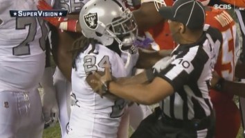 Marshawn Lynch Ejected For Coming Off The Bench And Shoving Ref During Raiders-Chiefs Scuffle