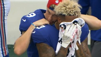Odell Beckham Jr. Gets Very Emotional On The Sideline, And Had To Be Consoled By Punter Brad Wing