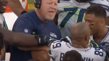 Seahawks WR Doug Baldwin Got Heated And Shoved Offensive Line Coach Tom Cable On The Sidelines