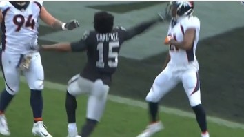 Multiple Players Ejected After Insane Fight Breaks Out Between Broncos And Raiders After Michael Crabtree And Aqib Talib Go At It