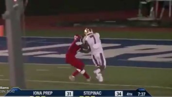 High School Defender Humiliates Receiver By Ripping The Ball Out Of His Hands Right Before The End Zone