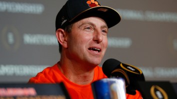 Clemson Scared The Crap Out Of Dabo Swinney During Team Meeting With Killer Halloween Prank