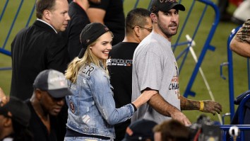 Kate Upton And Her Sweet ‘Verlander’ Jacket Had A Quite A Time On The Field After The World Series
