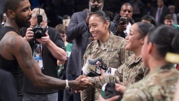 Kyrie Irving Gave Two Military Personnel His Game-Worn Shoes And Jersey After Celtics Win