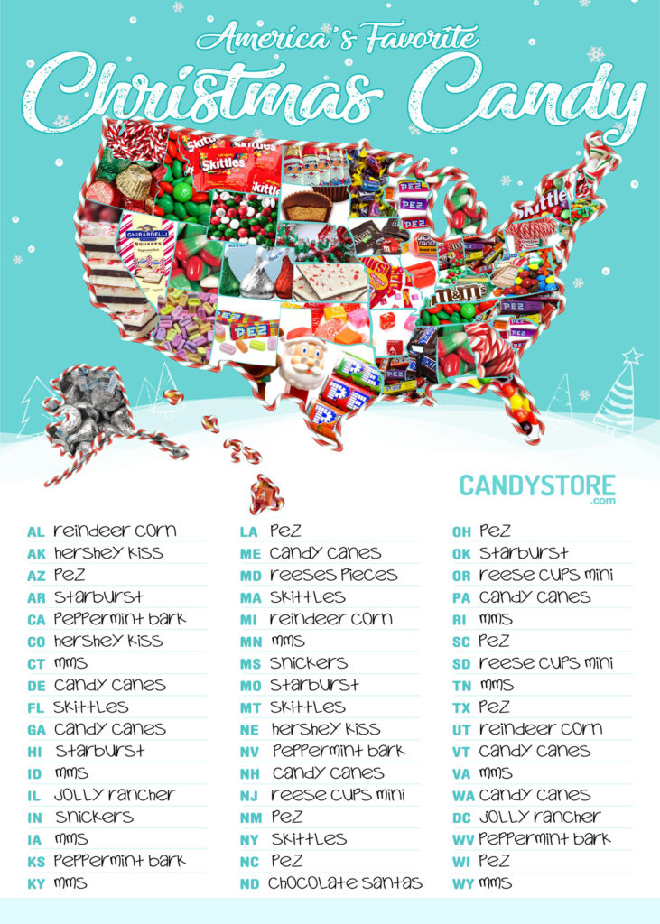 Fun Interactive Map Shows The Most Popular Christmas Candy By State And Just No, Illinois, No 