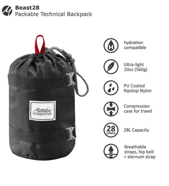 beast28 packable technical backpack