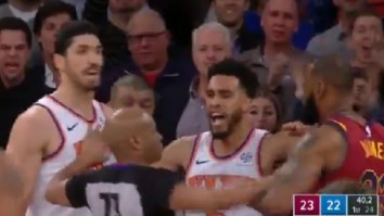 Frank Ntilikina And Enes Kanter Both Get Heated With  LeBron James On The Court