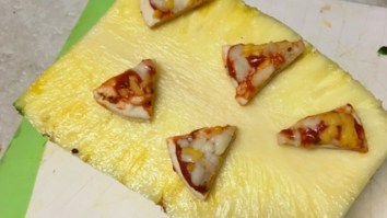 Someone Put Pizza On A Pineapple Because The World Is Going To Hell