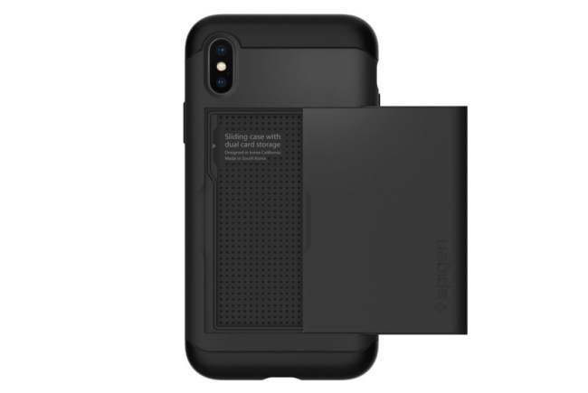 Spigen Slim Armor CS iPhone X Case with Slim Dual Layer Wallet Design and Card Slot Holder for Apple iPhone X (2017) - Black