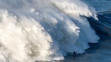 Big Wave Surfer Breaks His Back Riding 50-Foot Mega-Wave In Portugal
