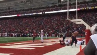 Washington State Fan Jumps Onto Field And Drops His Pants In The End Zone To Celebrate TD