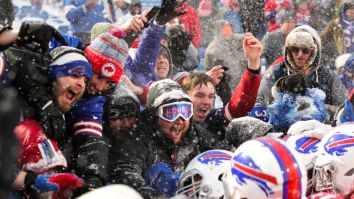 Bills Fan Attempts To Dive Through A Table And Fails Miserably