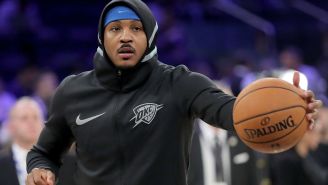 The Internet Reacts To La La Anthony Intensely Staring Down Carmelo Anthony During Knicks-Thunder Game