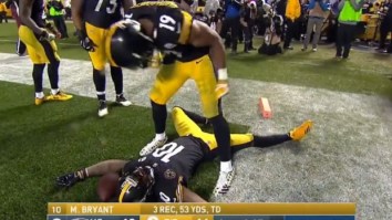 JuJu Smith-Schuster Re-Enacts His Hit On Vontaze Burfict That Got Him A Suspension For TD Celebration