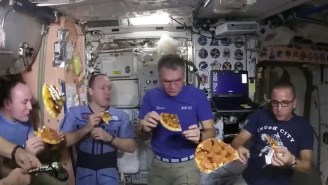 Astronauts On ISS Get Pizza Delivered To Outer Space And Eat Floating Pizzas In Zero Gravity (Video)